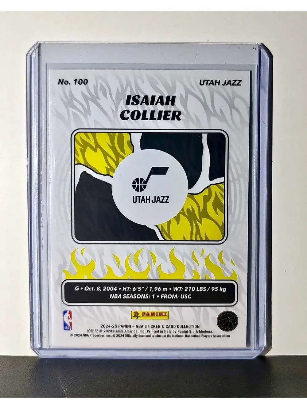 Isaiah Collier Rookie 2024-25 Panini NBA #100 Foil Sticker Card Utah Jazz